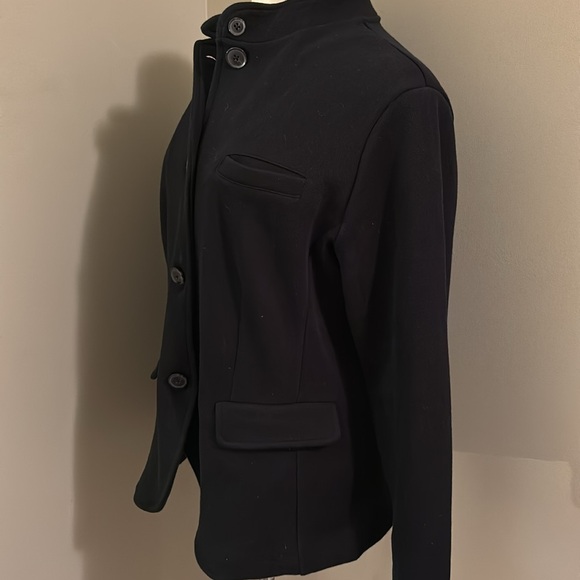 Banana Republic Black Military Short Collar Button Uo Blazer Size Large - Picture 3 of 5